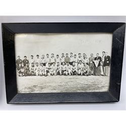 Limited edition First Day Cover 1987 for Sunderland's 50th Anniversary of Winning the F.A. Cup; signed by Raich Carter and Bobby Gurney No.1sp/500; limited edition First Day Cover 1993 to celebrate Raich Carter's 80th Birthday No.1aSp/100; photograph of the RAF XI v Scotland team including Carter and Stanley Matthews; photograph of Carter scoring against Preston N.E. in 1937; photograph of the Hull City squad on tour to Tel Aviv 1949; and photographic print entitled 'North v South Trial Match Bournemouth 2-4-27 Northern Boys' with manuscript note verso by Carter identifying which is him; all framed; Provenance: By direct descent from the family of Raich Carter having been consigned by his daughter Jane Carter (6)