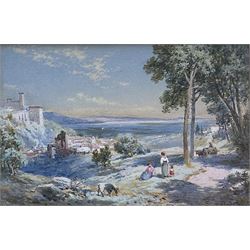 Thomas Charles Leeson Rowbotham (British 1823-1875):'Bolsena Italy', gouache and watercolour signed and dated 1853, 12cm x 18.5cm