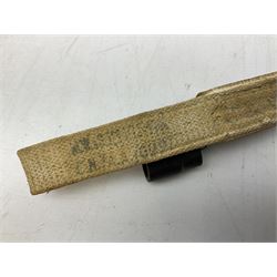 British Pattern 1876 socket bayonet with 43cm steel triangular blade L52cm overall; another socket bayonet with cruciform blade; No.4 Mk.II spike bayonet in metal scabbard with webbing frog; and 1955 Army jack knife by J.H. Thompson Sheffield (4)