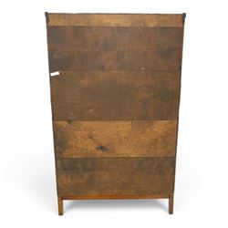 Globe Wernicke - oak four tier barrister bookcase, with leaded glazed fronts, raised on square supports