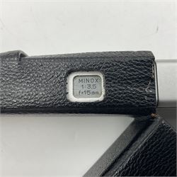 Minox C camera with 'Minox 1:3.5 f=15mm' lens, in fitted leather case with original box 