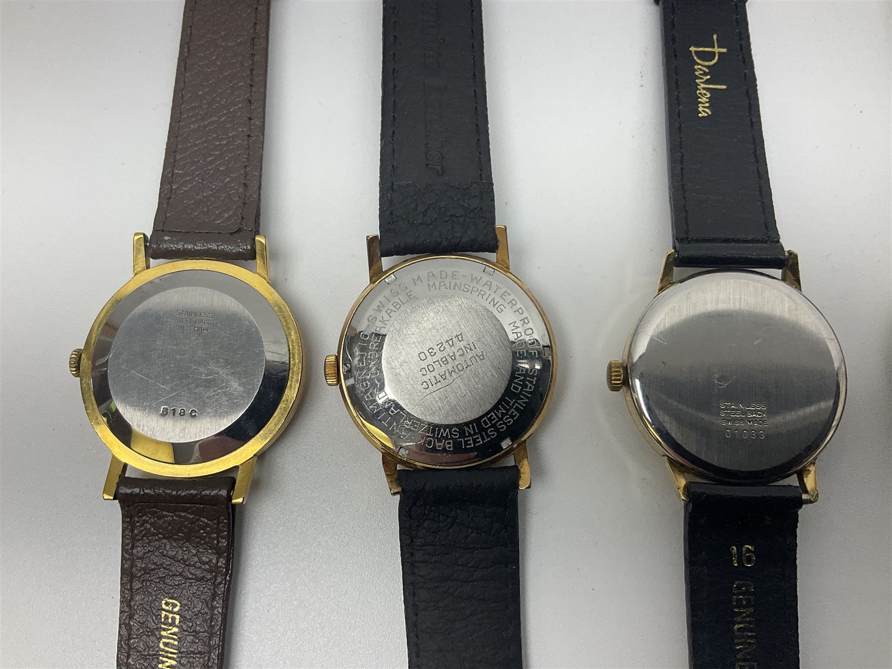 Four manual wind wristwatches including Legion, Nelson Super Strong