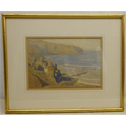  Agnes J Rudd (British fl.1880-1938): Robin Hoods Bay, watercolour signed 17cm x 25cm  