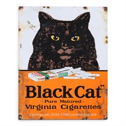 Black Cat Virginia Cigarettes reproduction enamel, H45cm