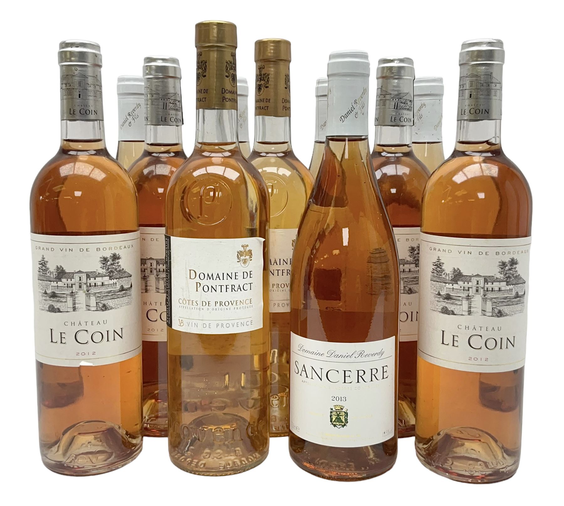 Domaine Daniel Reverdy, 2013, Sancerre, 750ml, 12.5% vol, five bottles, Chateau Le Coin, 2012, Grand Vin De Bordeaux, 750ml, 13% vol, four bottles and Domaine De Pontfract, 2013, Cotes de Provence, 750ml, 13% vol, two bottles (11)