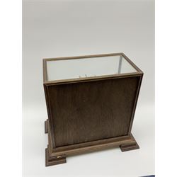 Taxidermy: 20th century cased  Common Snipe (Gallinago gallinago), mounted upon naturalistic ground work with soil and grasses, set against a painted sky backdrop, encased within a four pane display case with four bracket feet, with taxidermist paper label beneath detailed David Astley Taxidermist, H26.5cm L29cm D18.5cm