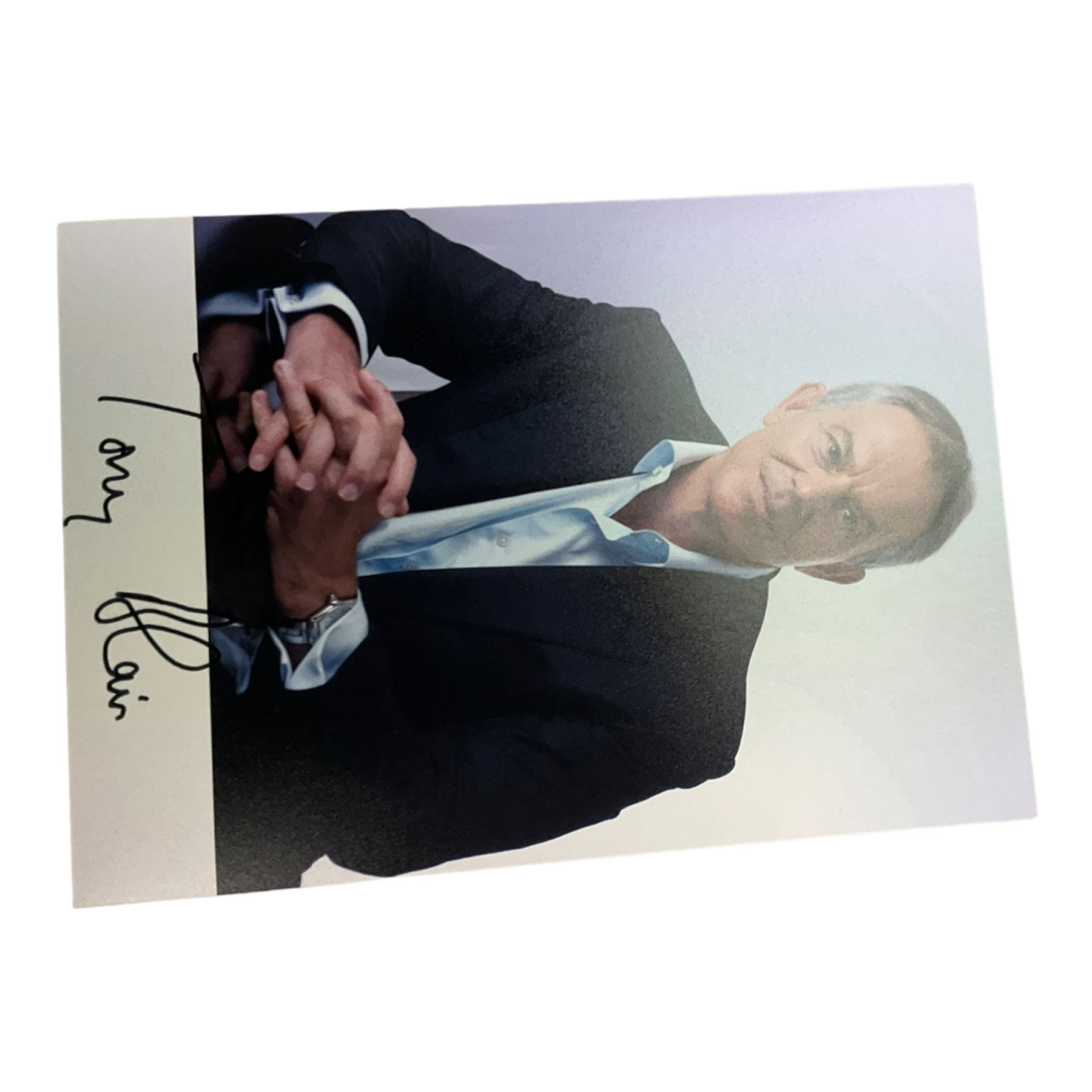 Five signed photographs of ex British prime ministers, comprising Boris Johnson, Tony Blair, Theresa May, Gordon Brown and David Cameron   