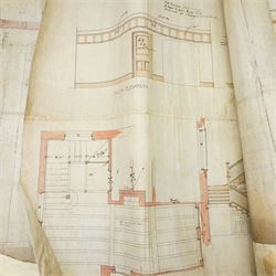 Large collection of mid 19th to early 20th century architectural designs and elevations , by Scorer and Gamble (William Scorer and Henry Gilbert Gamble) of Lincoln, to include Stairs House, Nettleham Road, Limefield Greetwell Road and others, dated 1863-1912
