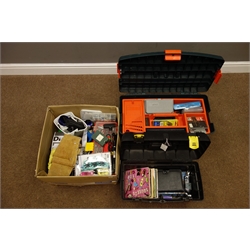  Quantity of bike tools and bike accessories including, chain cleaners, pump etc... and two tools boxes with contents   