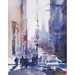 Colin Swinton (British Contemporary): 'City Silhouettes', watercolour signed, titled verso...