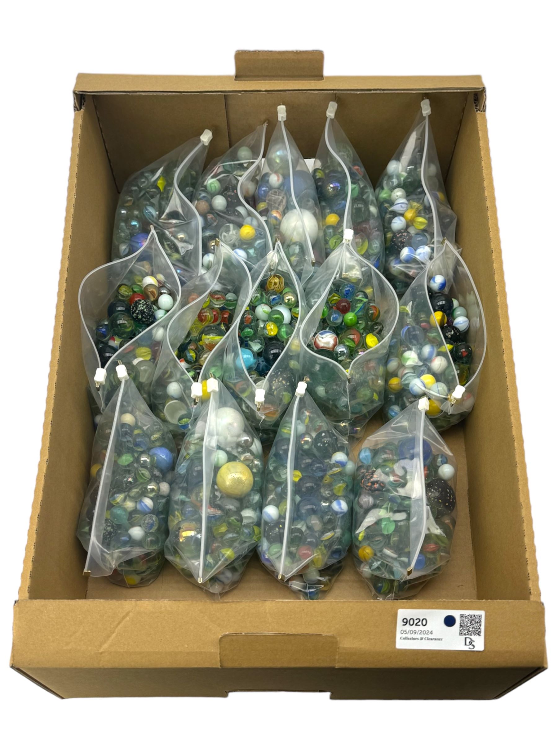 Large quantity of vintage glass marbles, in one box