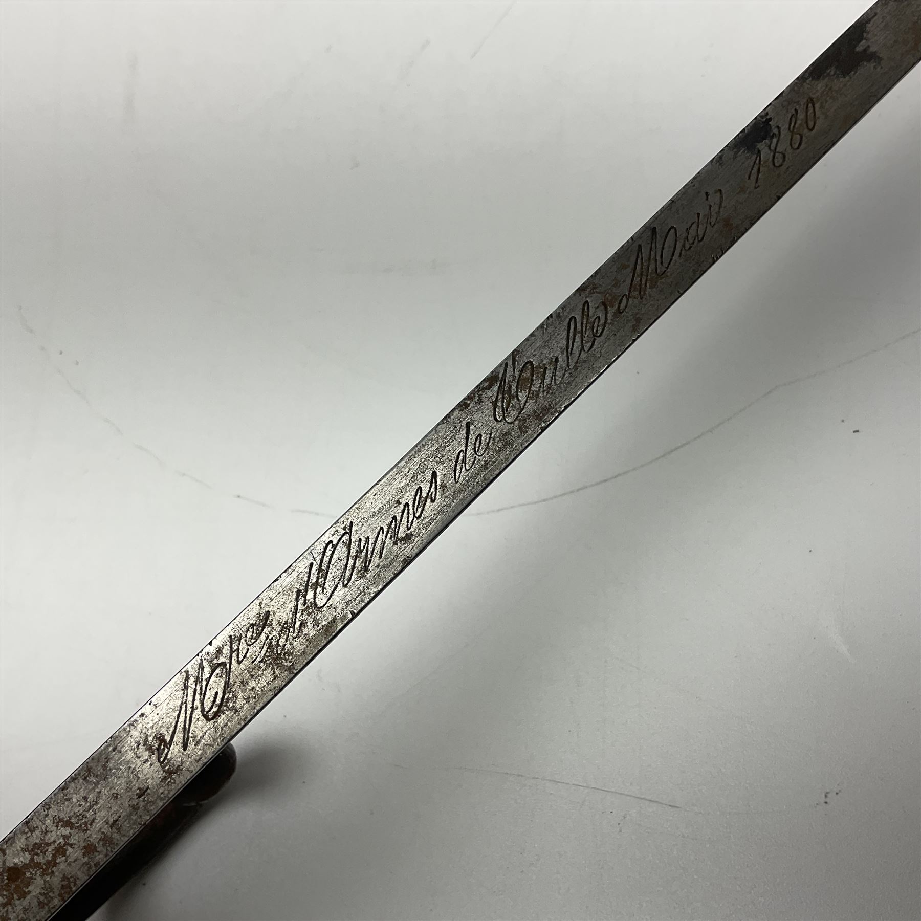 Two 19th century French model 1874 epee bayonets, each with 52cm steel blade, and armoury dates for 1880 and 1881 L64cm overall (2)