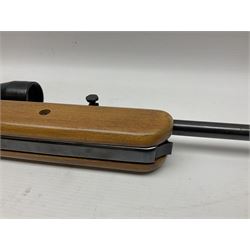 BSA 22 caliber air riffle with telescopic sight, in Fambeau hard case