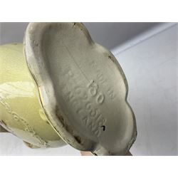 Fieldings Crown Devon Windsor pattern wash jug and bowl, together with two blush ivory ewers and other Victorian ceramics to include twin handled vase of flattened form and jug, tallest H36cm