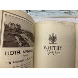 Quantity of books and postcards predominantly of Whitby interest including Hornes' Guide to Whitby 1890 and Hornes' Tourist map of Whitby, A Holiday Tour in and Around Whitby by H.S. Forman 1896 etc