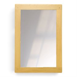 Contemporary oak mirror, rectangular frame