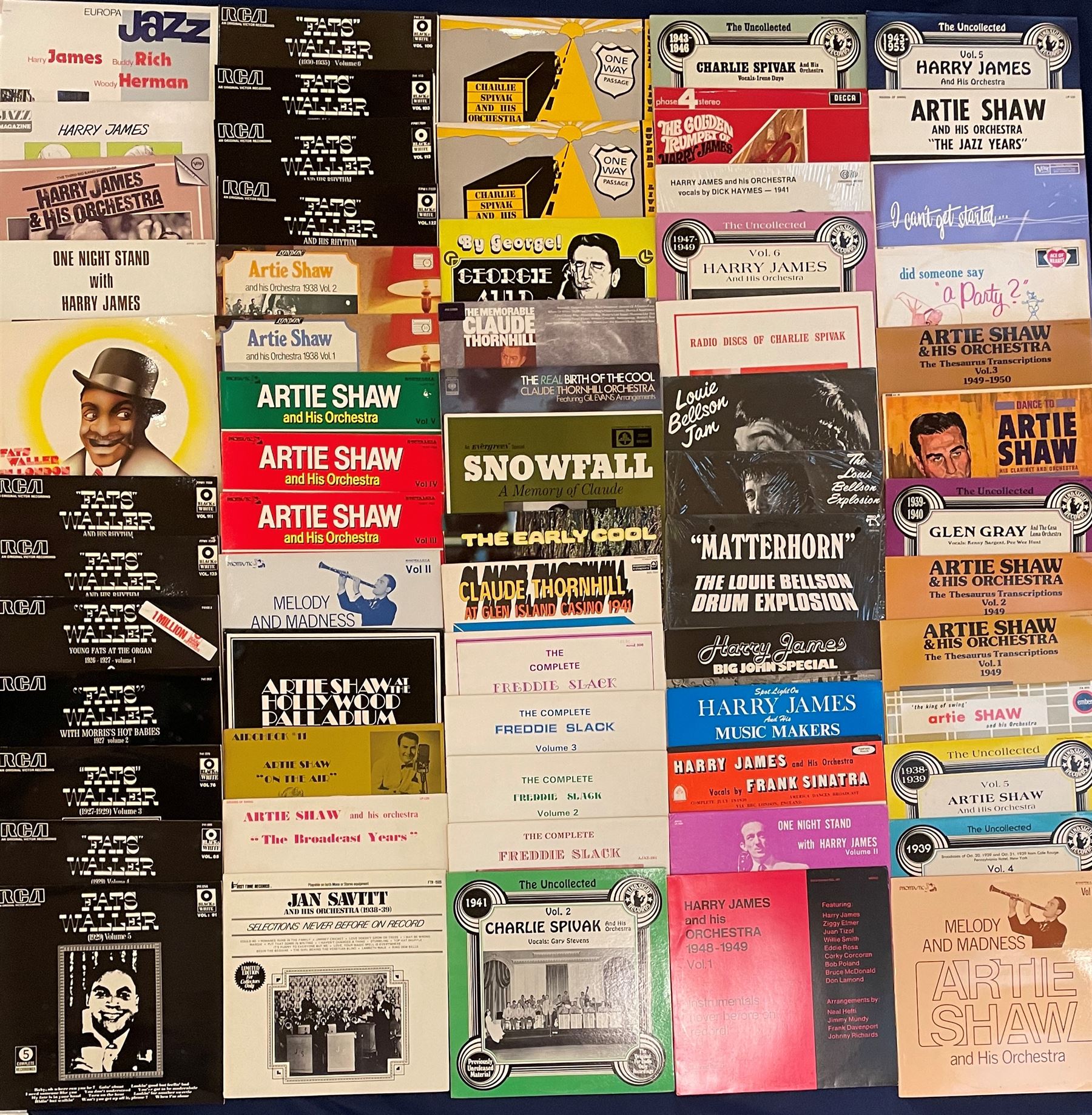 Mostly Jazz vinyl records including 'The Golden Trumpet of Harry James', 'Spot Light on Harry James and his Music Makers', 'The Real Birth Of The Cool Claude Thornhill Orchestra Featuring Gil Evans Arrangements' etc  approximately 120 