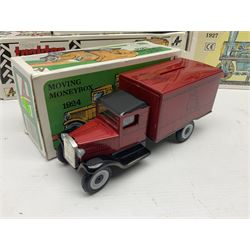 Kovap - eleven tinplate models to include Tractor and Trailer, Road Roller 1927, Moving Moneybox 1924, Hawkeye type B 1924, Boy on a Tricycle; all in original boxes 