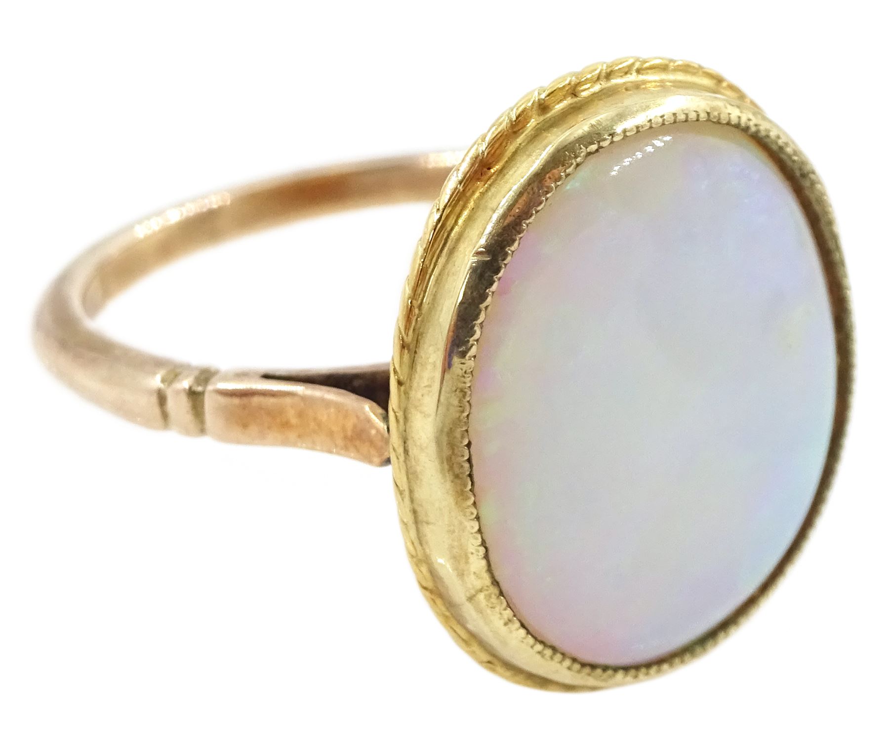 Early - mid 20th century gold single stone opal ring