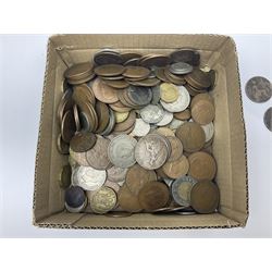 Coins including Queen Victoria and later Great British pennies, other pre-decimal coinage, a small number of banknotes etc