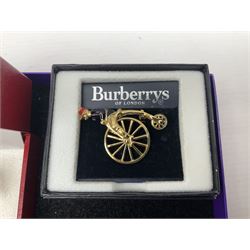 9ct gold cubic zirconia ring, Baccarat glass ring, silver jewellery, large collection of costume jewellery including Burberry brooch, Monet earrings and Esso England World Cup Squad tokens