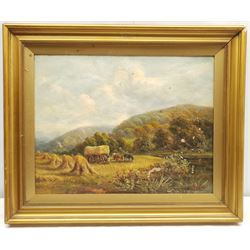 William Henry Waring (British 1886-1928): Harvesting, oil on canvas signed 35cm x 45cm