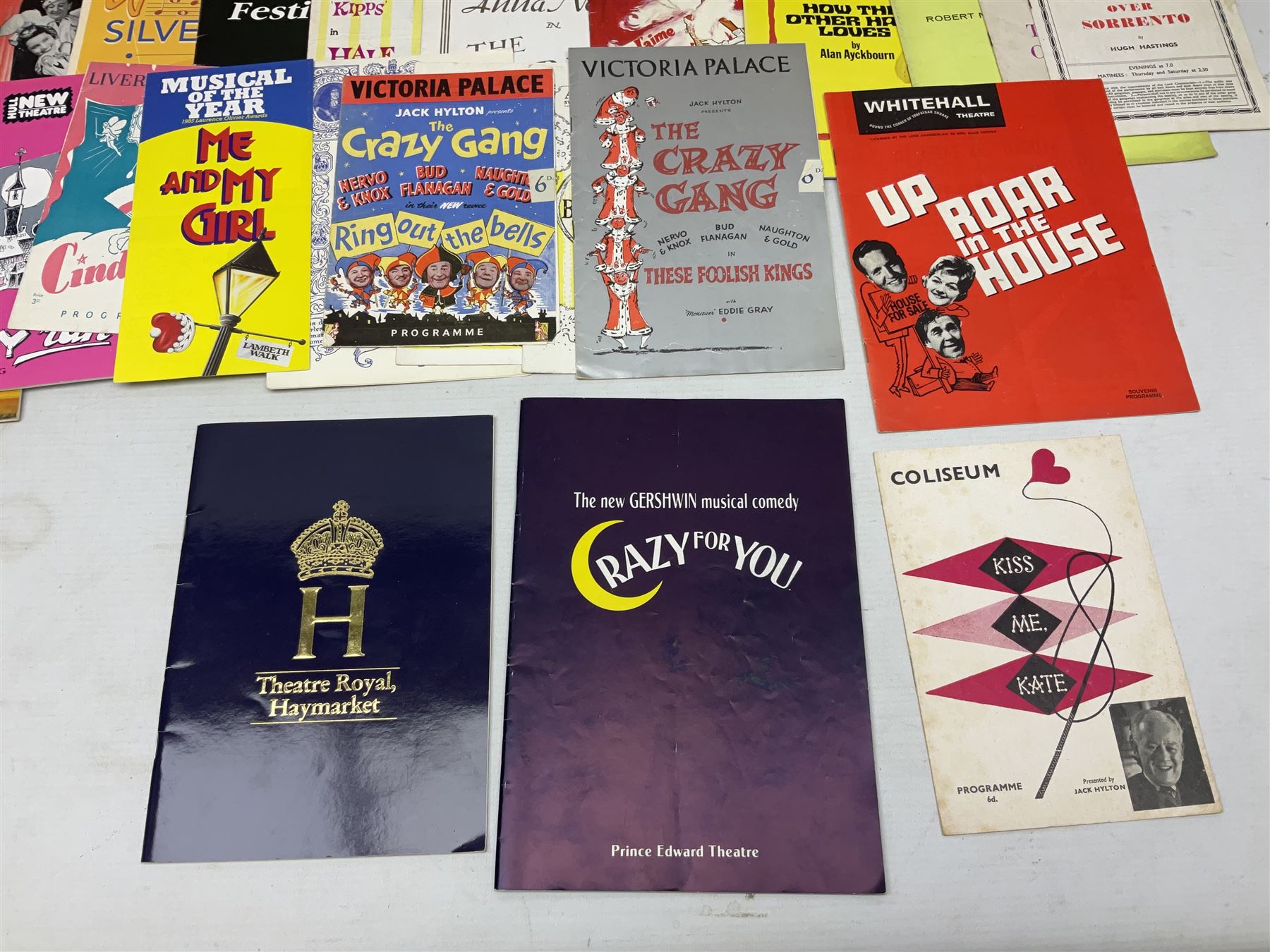 Over thirty theatre programmes 1940s and later including various London theatres - Apollo, Adelphi, Savoy, Drury Lane, Palace, Prince Edward, Vaudeville, Palladium etc, Folies Bergere and others