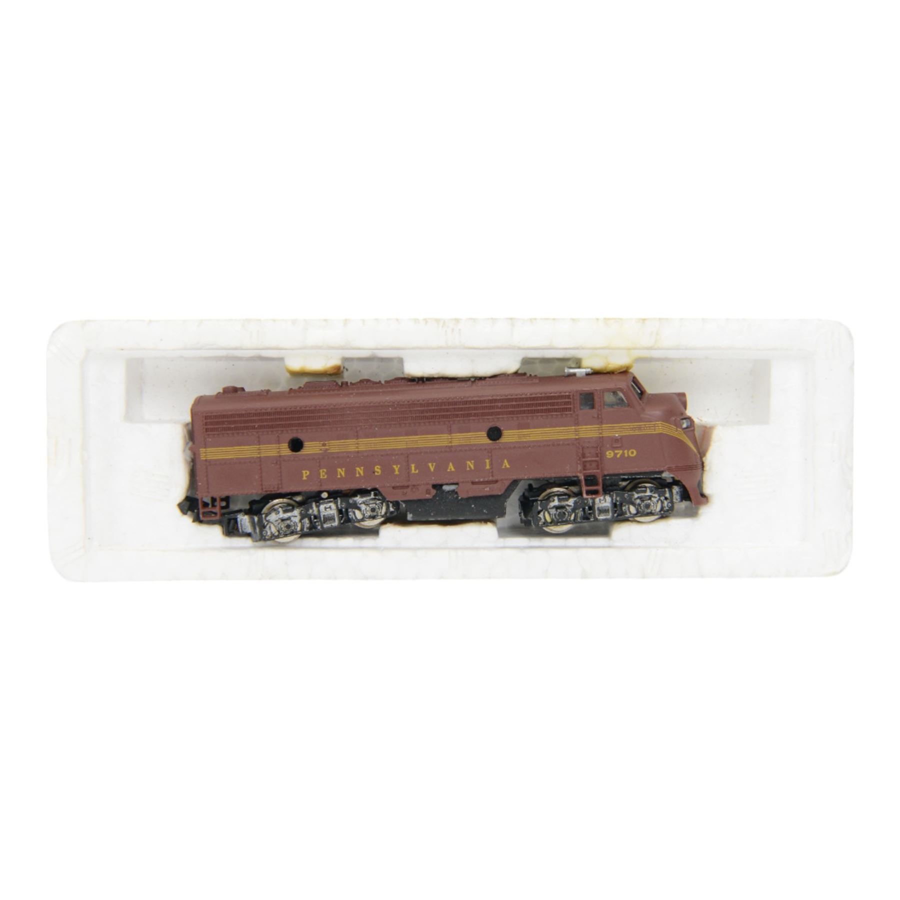 Collection of N gauge model railway locomotives and rolling stock, comprising Atlas, Roundhouse, Life Like and Bachmann examples, including Bachmann no.46612 Crane & Boom, Atlas no. 2102 EMD E8 diesel locomotive, Life-Like no. 7843 GP38 Union Pacific engine and Atlas no. 42042 RS3 Norfolk & Western locomotive, all boxed 