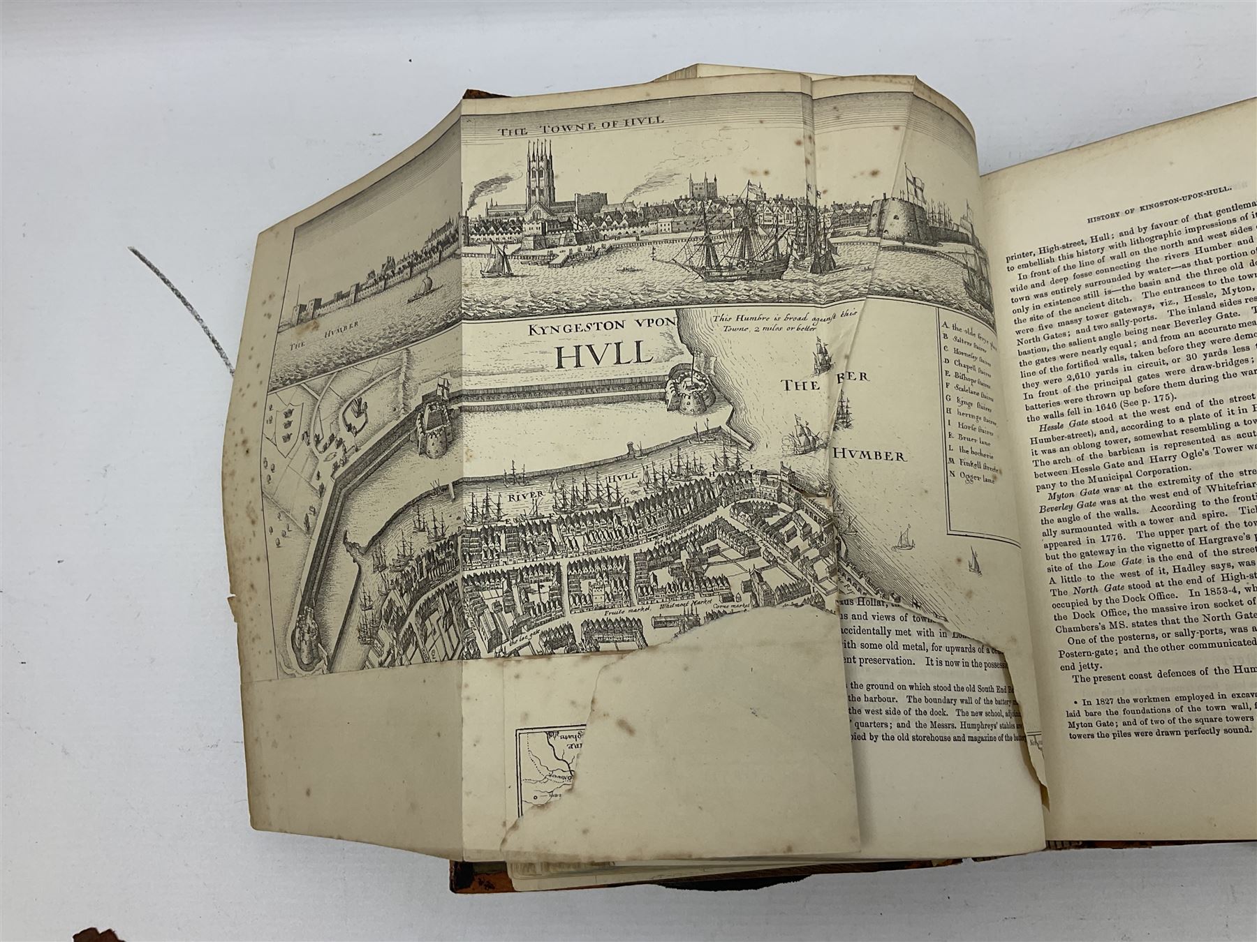 Sheahan, James Joseph, History of the Town & port of Kingston upon Hull, Second edition, John Green Beverley, 1866, folding frontis, map and engraved plates, together with another example of the same, (2)