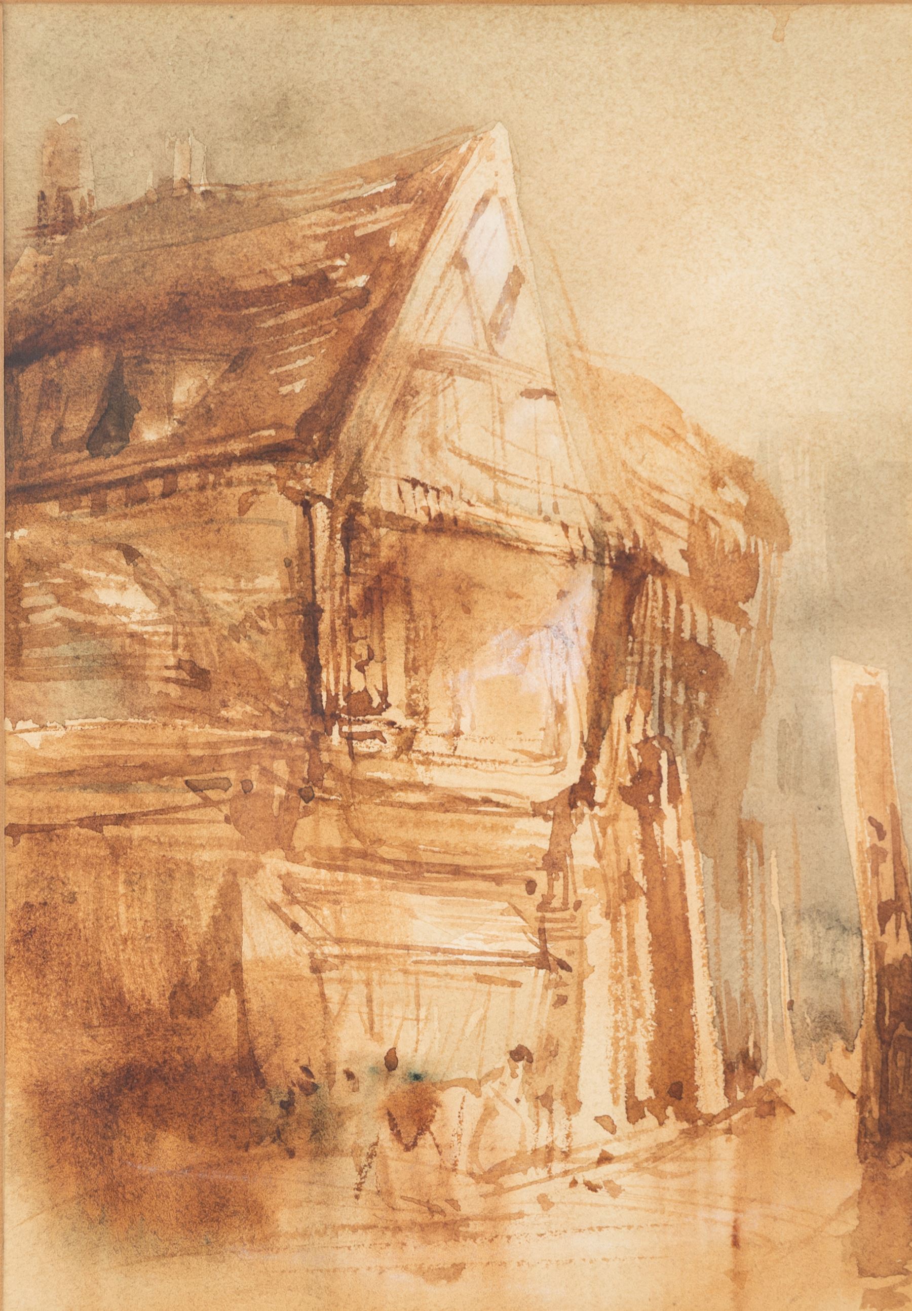 Henry Barlow Carter (British 1803-1867): 'Old Houses - York', pair watercolours signed, one titled 16cm x 11cm (2)