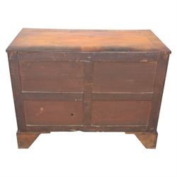 Early 19th century mahogany chest, fitted with short and two long drawers, crossbanded top, raised on bracket feet