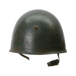 Italian G.N.R. (Guardia Nazionale Repubblicana) M33 helmet, circa 1943
The G.N.R were responsible for the internal security of the Italian State repubblic of Salo, after 1943 members of the security force consisted of ex carabinieri, fascist militaria men from the M.V.S.N and those who served in the P.A.I Italian African Police. 
