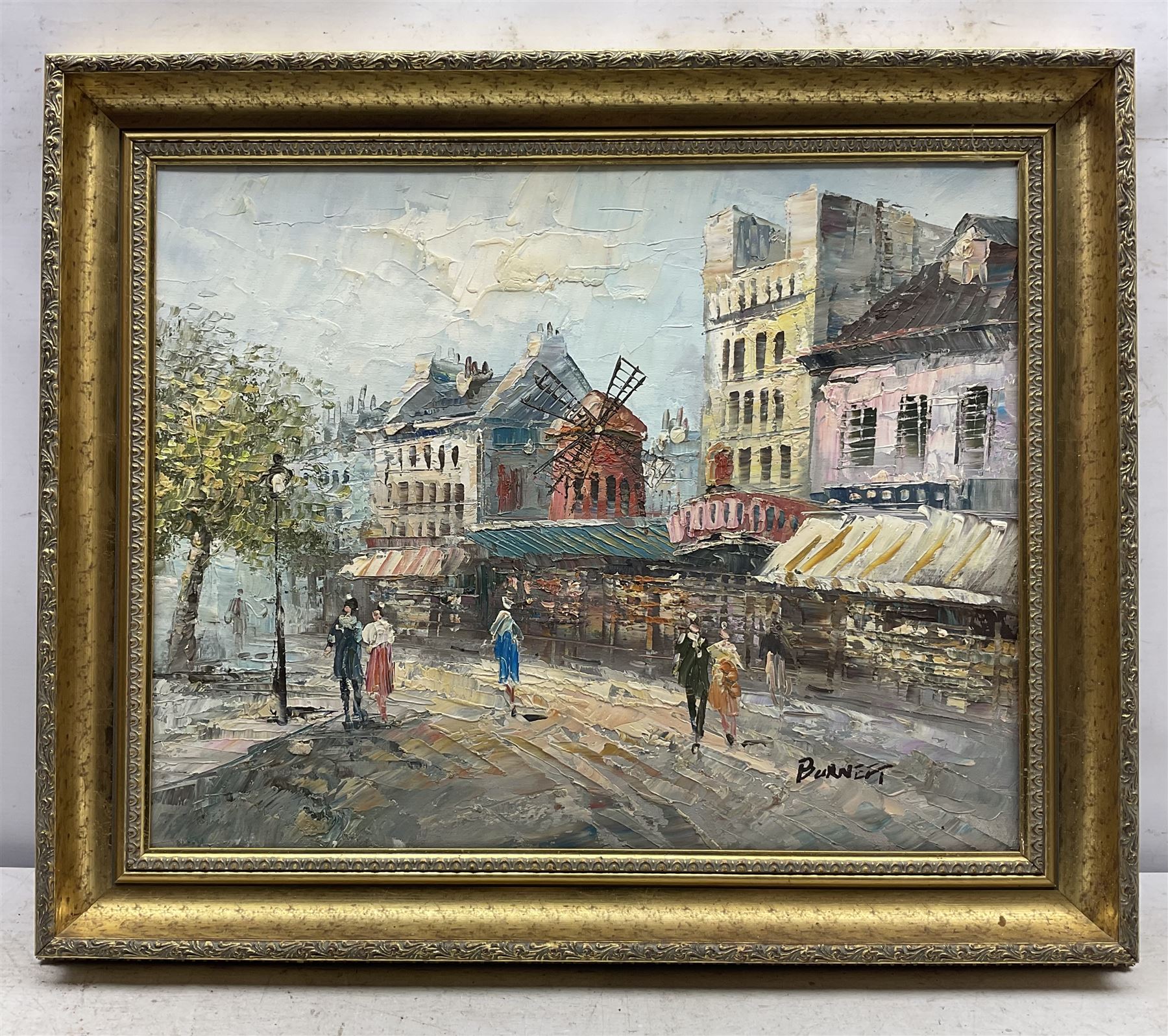 French School (Late 20th Century): Parisian Views, pair oils on canvas signed 'Burnett' and 'Henry Rogers' respectively 39cm x 49cm (2)