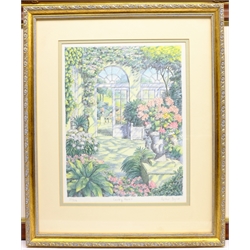 David Smithurst (British 1942-2001): Pastoral Landscape, limited edition colour print signed and numbered 185/300 in pencil 34cm x 44cm; Arthur Byrne: 'Country House 1', limited edition colour print signed titled and numbered 251/375 in pencil 37cm x 28cm and a Coaching print (3)