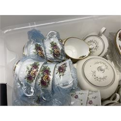 Wedgwood Westbury pattern tea set; another Wedgwood floral patterned tea set; and an Elizabethan rose pattern tea set.