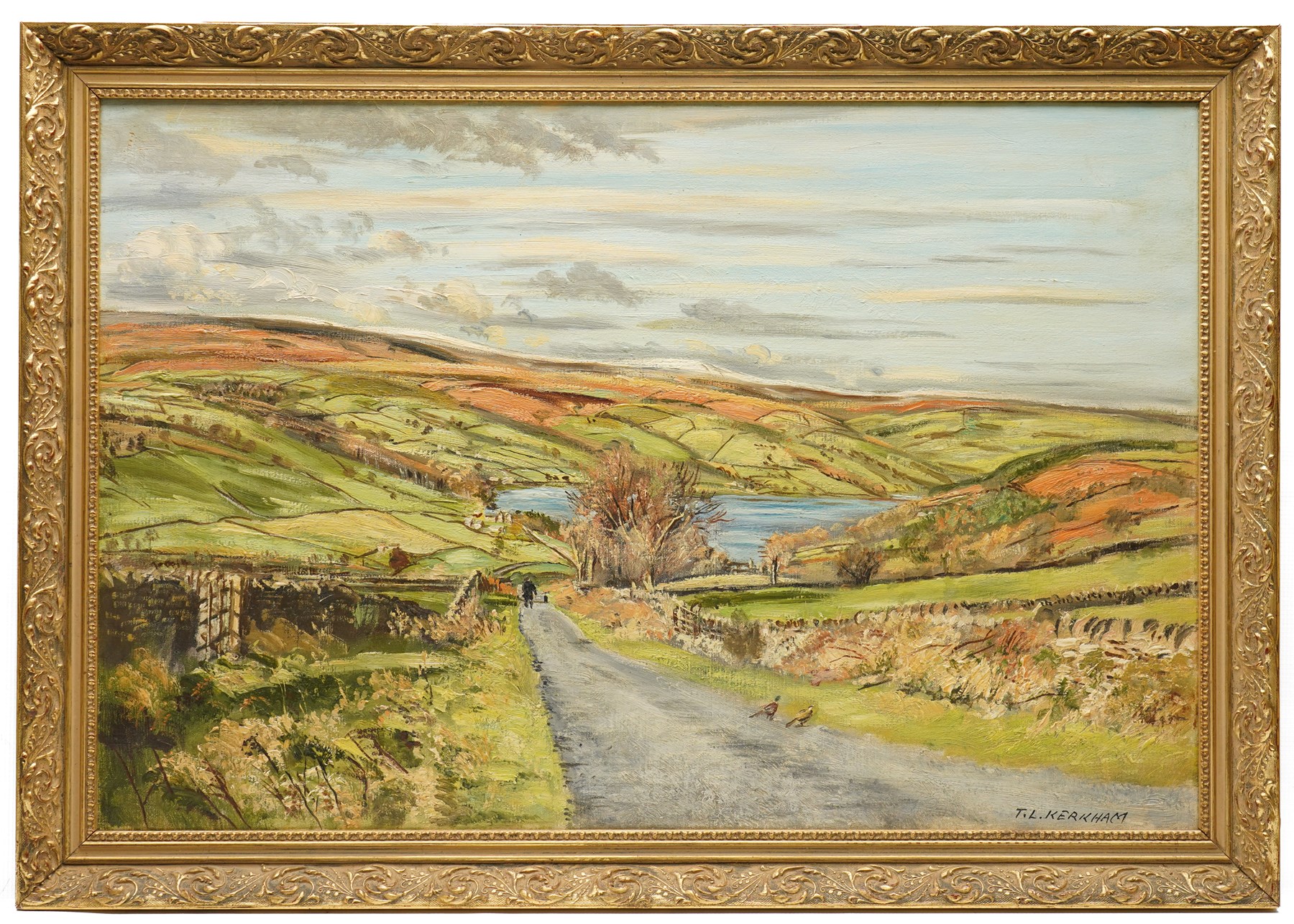 Thomas Leslie Kerkham (Yorkshire 1918-1986): The Rolling Hills of the Dales, two oils on canvas signed max 50cm x 75cm (2)