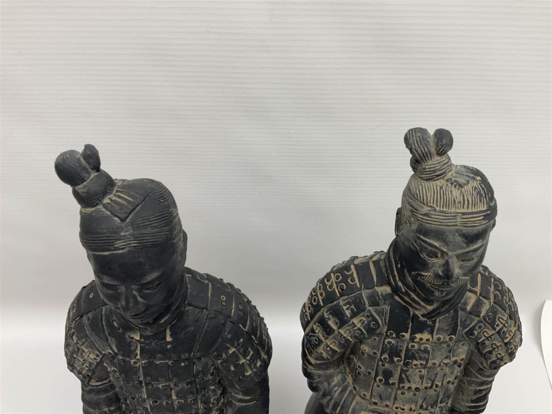 Pair of Chinese 'Terracotta Warrior', modelled as soldiers, H38cm