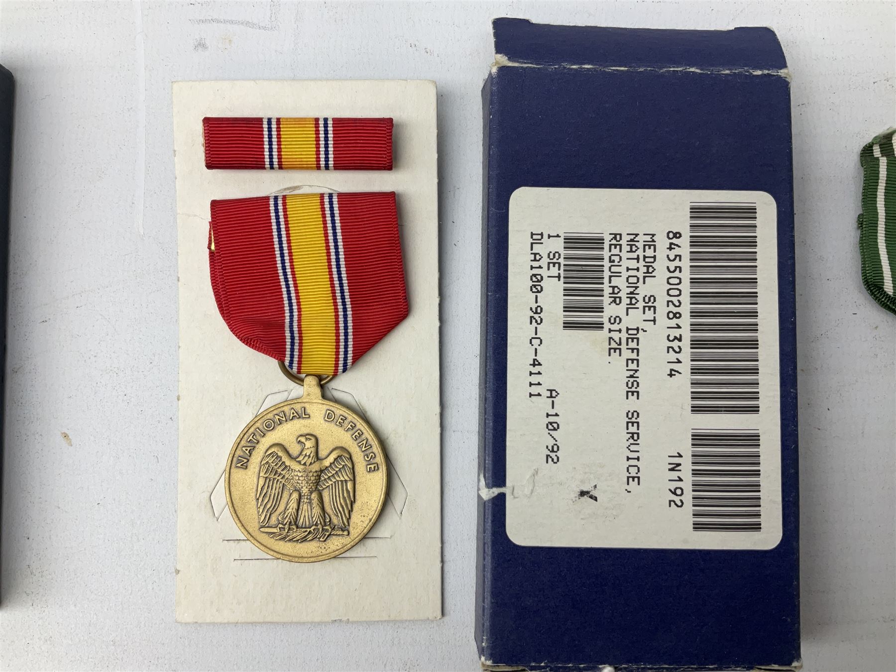 Nine American medals including WW2 Navy and Army Occupation medals, 1939-41 Defence Medal, boxed National Defence Medal and bar, South West Asia Service with bar, Air Force, National Guard and Military achievement medals etc (9)