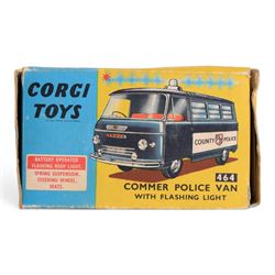 Corgi Toys no. 464 Commer County Police Van, with blue metallic body, County Police sticker to either side and red interior, together with a Dinky Toys no. 287 Police Accident Unit, both boxed