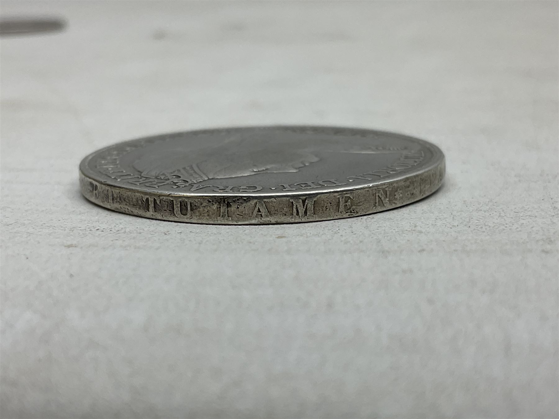 George III 1819 crown coin and six Queen Victoria crown coins dated 1889, three 1890, 1891 and 1900 (7)