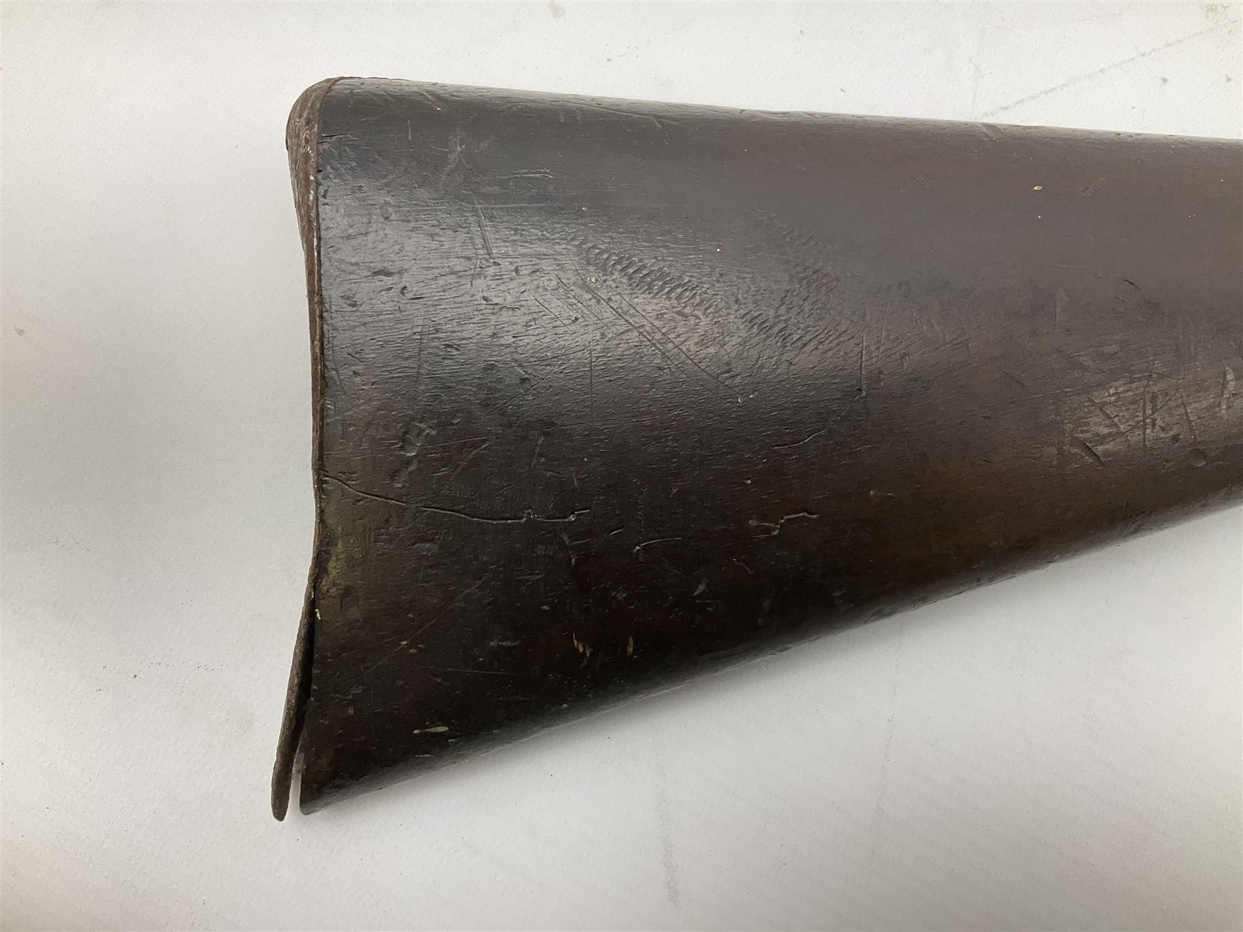 19th century 12-bore single barrel shotgun with Krnka/Werndl type action (converted from a percussion action rifle) with 77cm barrel, L122cm overall RFD ONLY