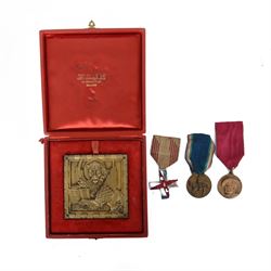 Four Italian Fascist medals, comprising GILYouth service cross, Mussolini MVSN Bersaglieri...