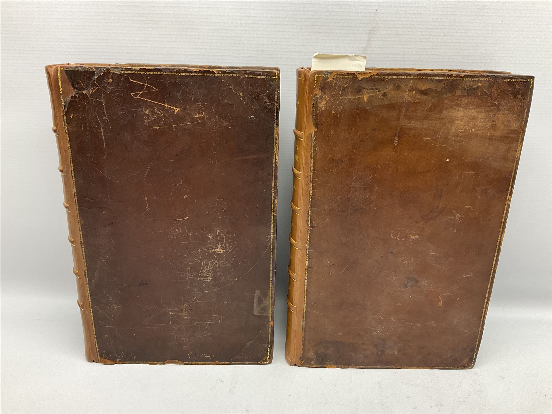 Nisbet Alexander: A System of Heraldry Speculative and Practical with the True Art of Blazon According to the Most approved Heralds in Europe[...], R. Fleming, Edinburgh, 1722, 1742, 2 vols, engraved plates, full calf binding re-backed using original boards 
