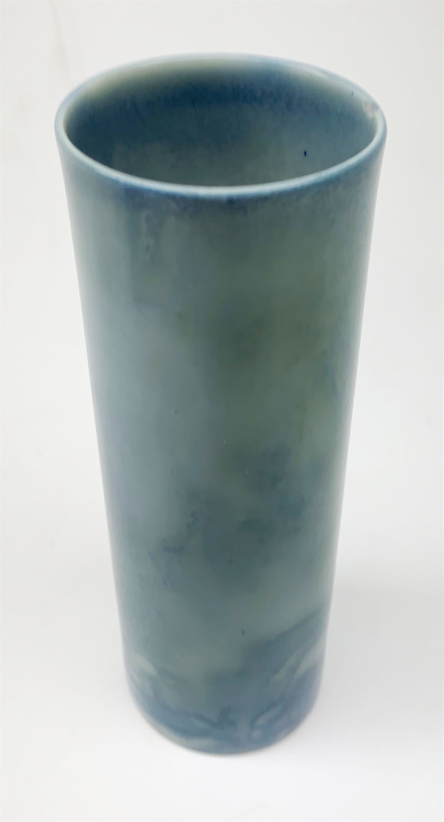 Royal Doulton Titanian Ware vase, painted by Harry Allen, of cylindrical form decorated with a Kingfisher perched upon a branch beneath a crescent moon, signed H. Allen, with printed mark beneath and painted mark 'Kingfisher 2846', H21cm