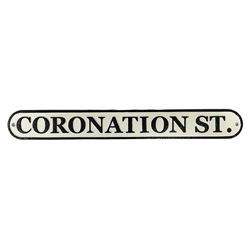 Cast iron street sign, 'Coronation Street', L62cm