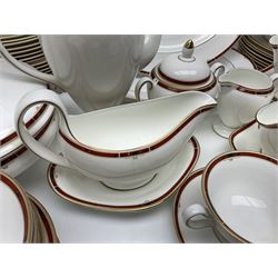 Wedgwood Colorado pattern dinner and coffee service for eight, to include coffee pot, milk jug, covered sucrier, coffee cans and saucers, dinner plates, side plates, twin handled bowls, four covered vegetable tureens etc (92)