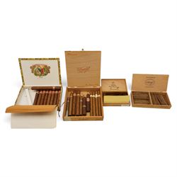 Davidoff Mini Cigarillos, Special Edition, cased, nine Romeo y Julieta cigars, four Adipati Super Corona No. 1 cigars, eight Montecristo no. 4 cigars and various mini cigars, and others, all unsealed 
