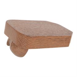 Mouseman - tooled oak ashtray, rectangular form with canted and rounded corners, carved with mouse signature, by the workshop of Robert Thompson, Kilburn, W10cm
