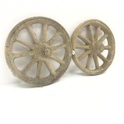  Pair composite stone cart wheels, D57cm  