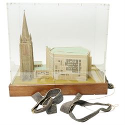 John B Thorp - Architects scale model of St Marks Church Sheffield  Scale 1/8th inch to 1 foot, Architect George Pace in perspex case and with outer wooden travelling case 59cm x 62cm x 43cm